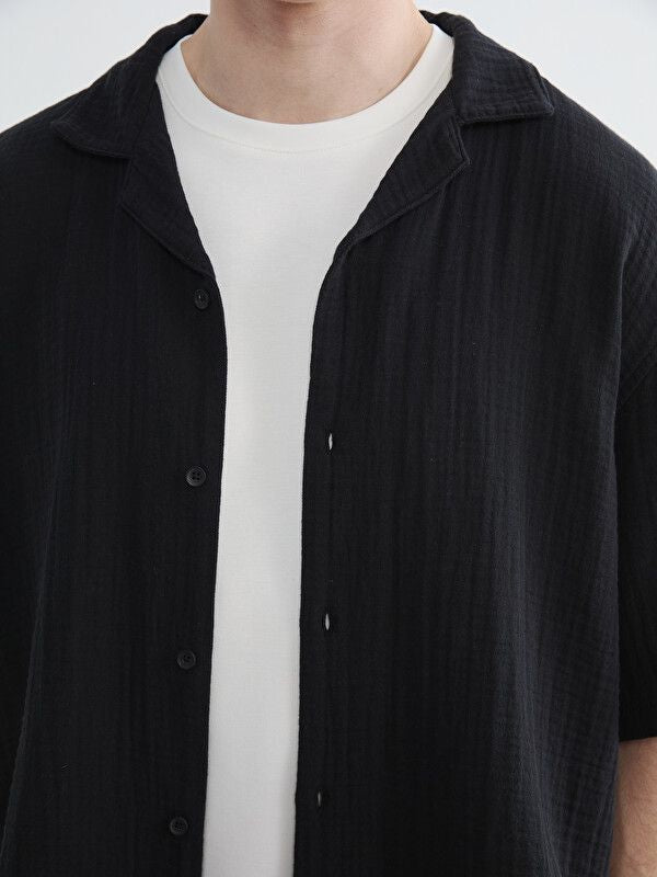 Moudda LC Waikiki - Chemise manches courtes en tissu pour Homme couleur Noir - Tunisie 3