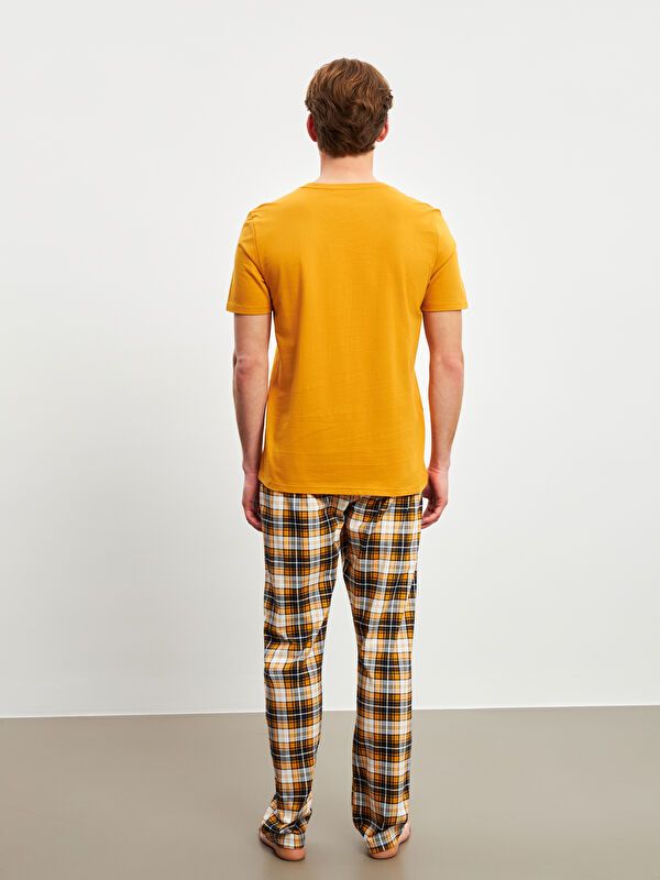 Moudda LC Waikiki - Ensemble pyjama en jersey à manches courtes et bas longs pour Hommes - Tunisie 4