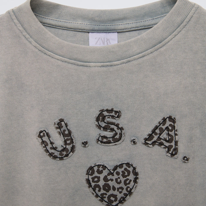 Moudda ZARA - T-shirt patch imprimé animalier délavé - Tunisie 3
