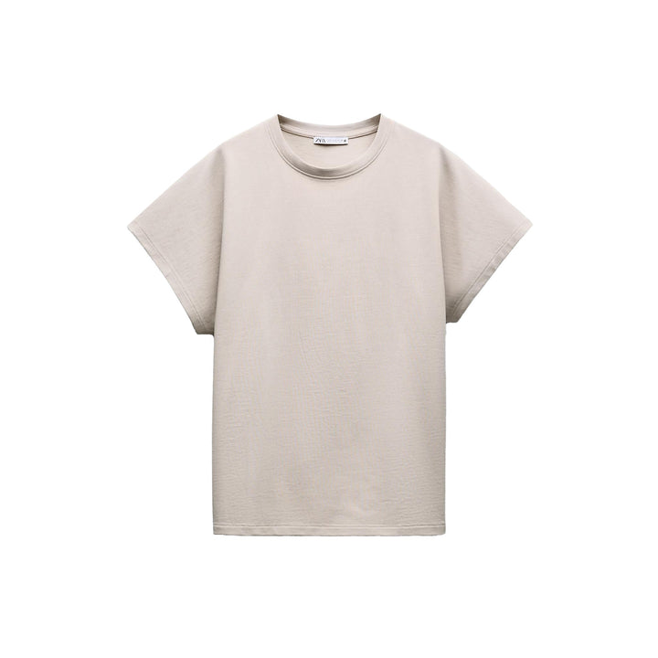 Moudda ZARA - T-shirt haut de gamme, col rond, tombant, en lin - Tunisie 2