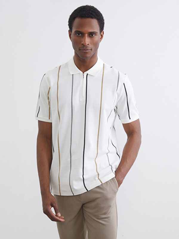 Moudda LC Waikiki - T-shirt en jersey à manches courtes pour Homme couleur Écru - Tunisie 1