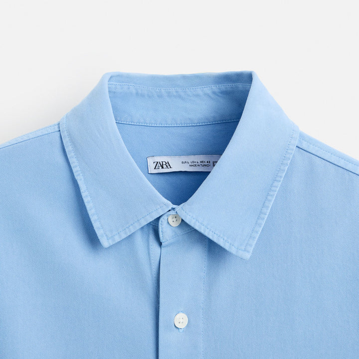 Moudda ZARA - Chemise - Teinture Pièce (Chambray & Vert) - Tunisie 3