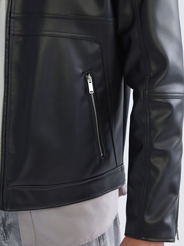 Moudda LC Waikiki - Manteau PU léger Homme Noir - Tunisie 4