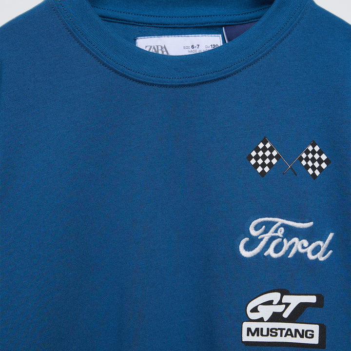 Moudda ZARA - T-shirt Ford Mustang brodé et imprimé dos - Tunisie 3