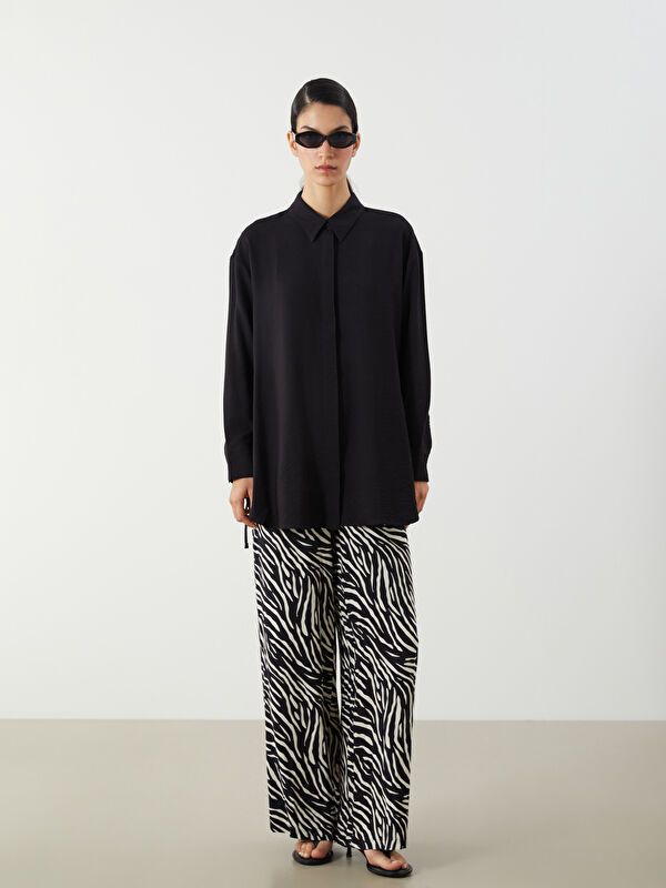 Moudda LC Waikiki - Pantalon tissé fin Femme Imprimé en noir - Tunisie 1