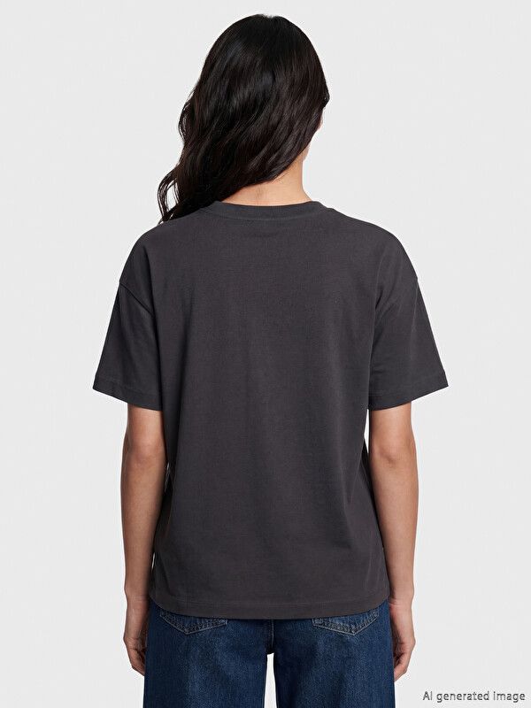 Moudda LC Waikiki - Body imprimé manches courtes en jersey pour Femme couleur Anthracite - Tunisie 3
