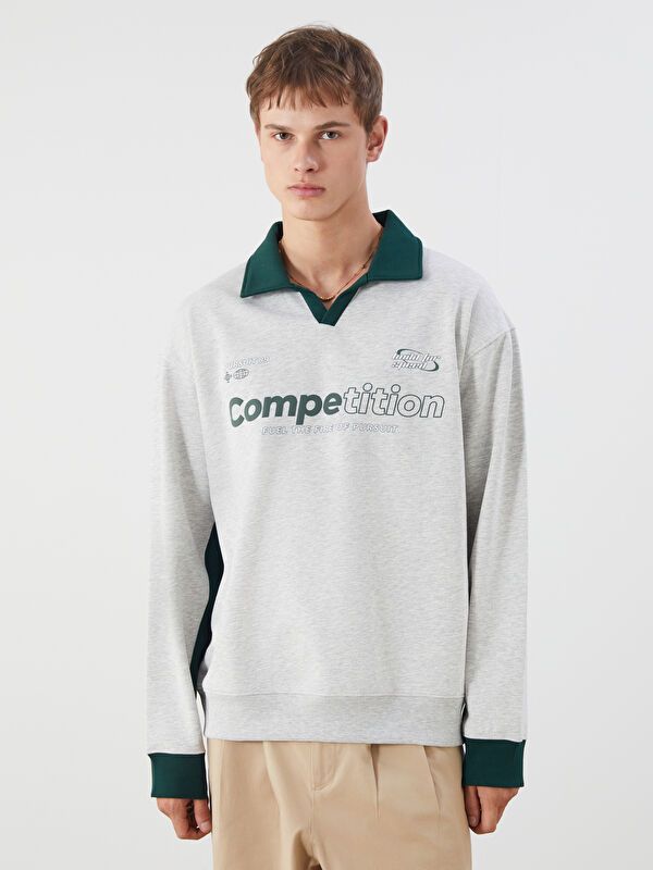 Moudda LC Waikiki - Sweatshirt en jersey couleur Blanc neige mélangé pour hommes - Tunisie 1