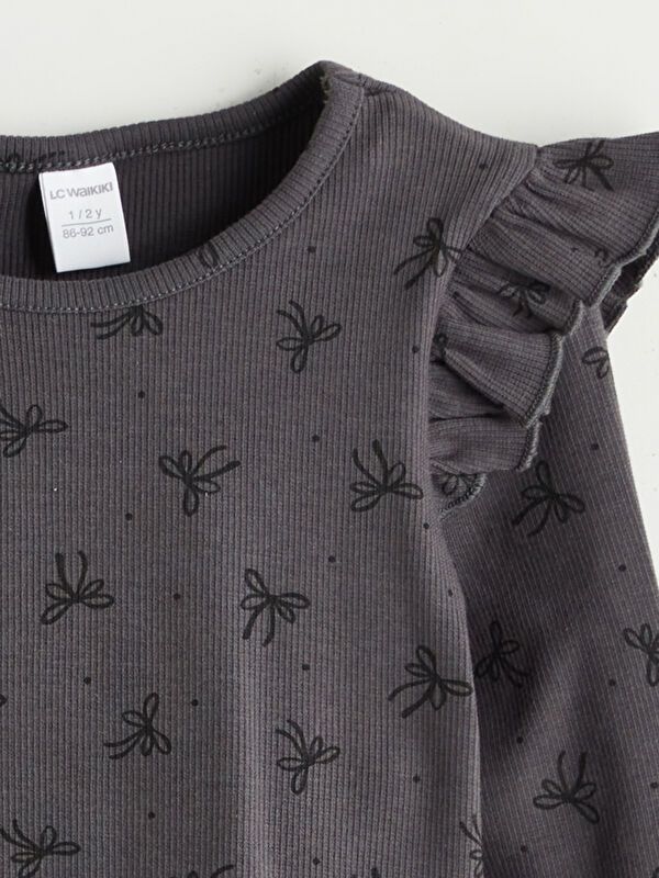 Moudda LC Waikiki - Body en jersey manches longues Fille Impression anthracite - Tunisie 2