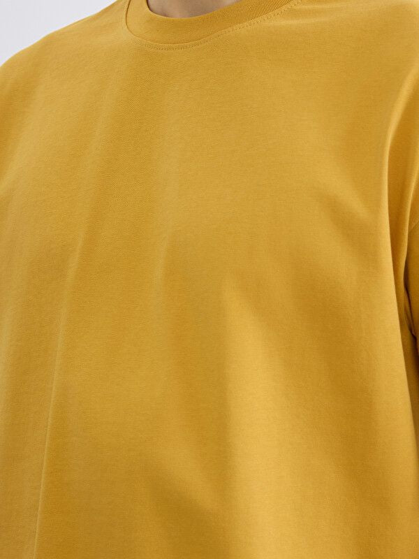 Moudda LC Waikiki - T-shirt basique manches courtes en jersey pour Homme couleur Jaune foncé - Tunisie 3