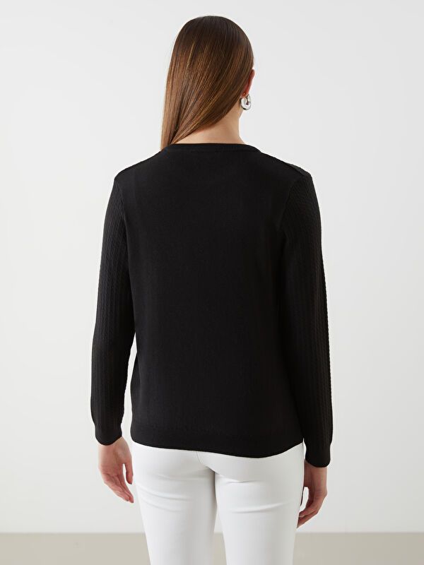 Moudda LC Waikiki - Pull mi-saison en tricot couleur Noir pour femmes - Tunisie 4