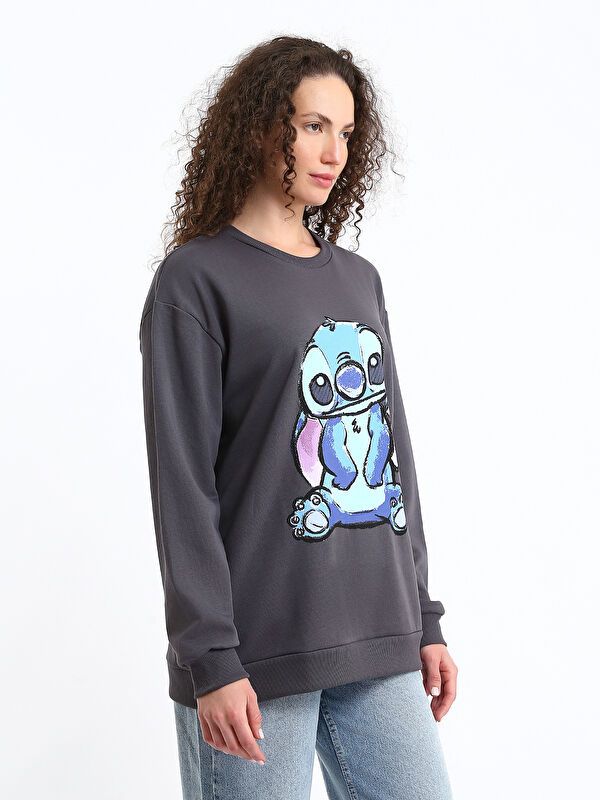 Moudda LC Waikiki - Sweatshirt en jersey sous licence Femme Anthracite - Tunisie 4