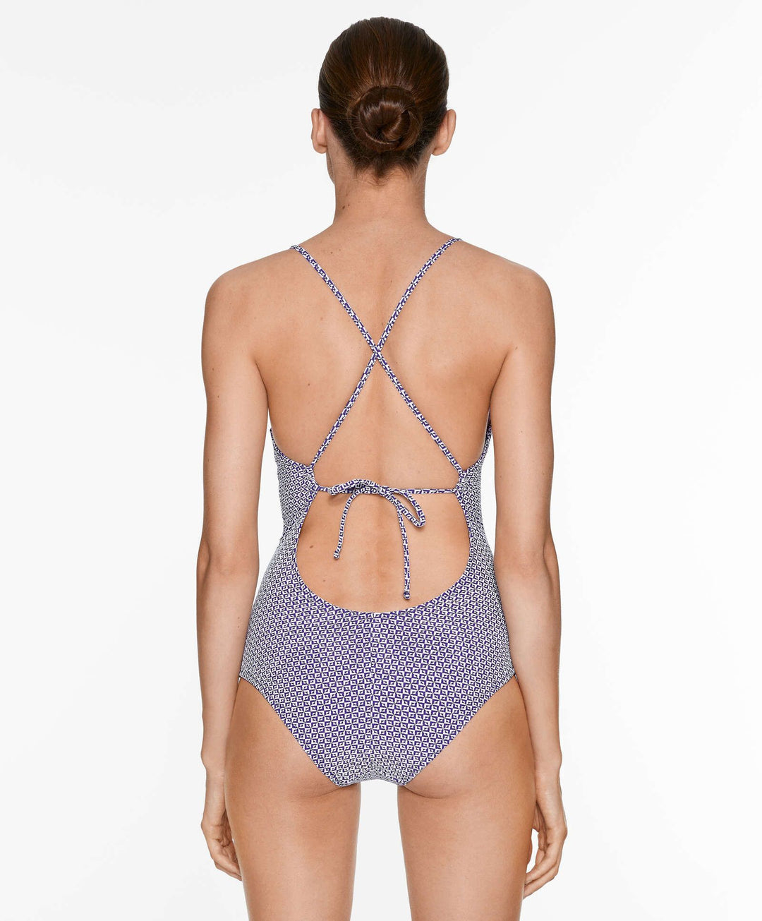Moudda Oysho - Maillot de Bain Triangle Mousse Extra Jacquard Petits Carrés - Tunisie 7