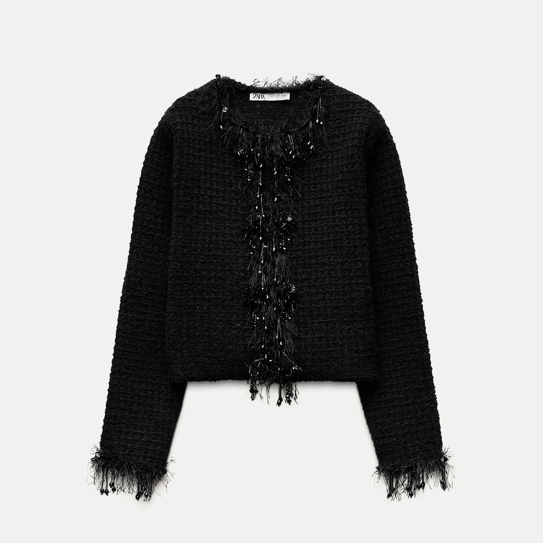 Moudda ZARA - Veste carreaux ornements pierre onyx/franges - Tunisie 2