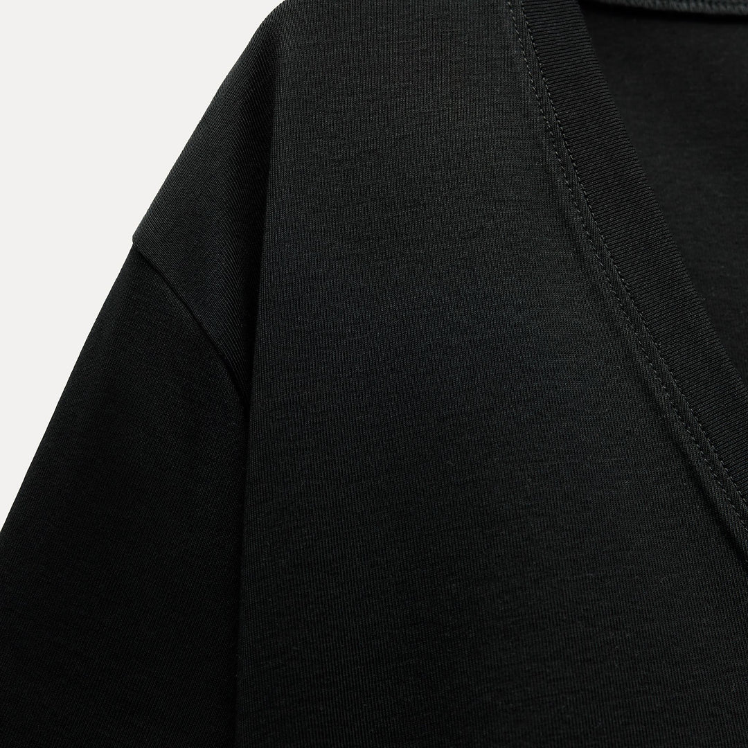 Moudda ZARA - T-shirt Col V Minimaliste Coton Mercerisé - Tunisie 4