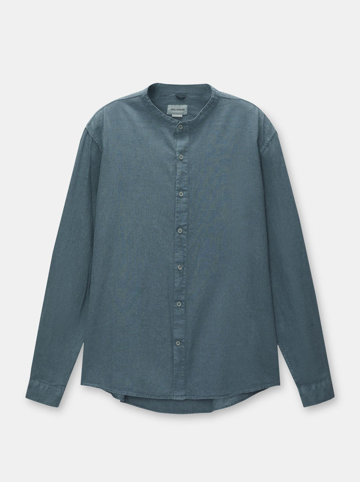 Moudda PULL & BEAR - Chemise Manches Longues Basique Col Mao - Tunisie 3