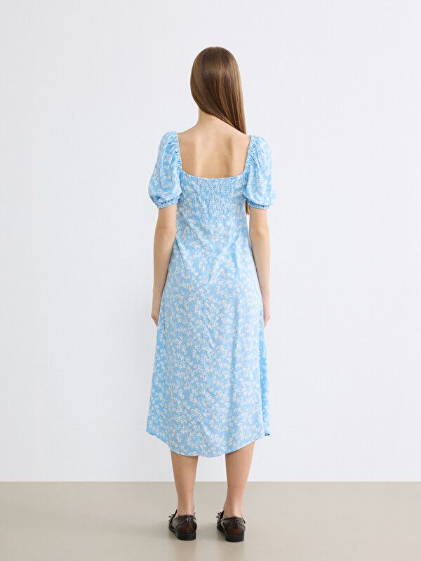 Moudda LC Waikiki - Robe manches courtes en tissu pour Femme couleur Bleu imprimé - Tunisie 2