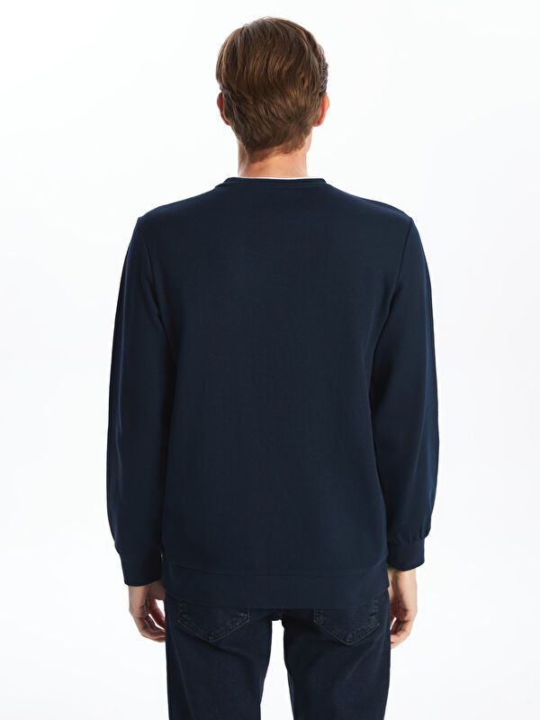 Moudda LC Waikiki - Sweatshirt jersey basique Homme Bleu marine - Tunisie 4