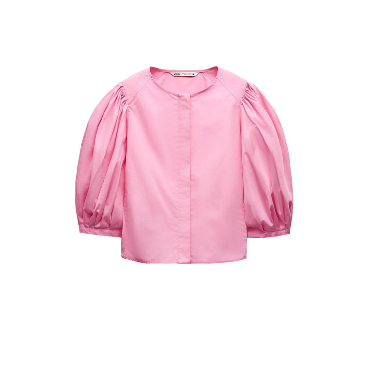 Moudda ZARA - Chemise manches 3/4 bouffantes patte boutonnée cachée - Tunisie 2