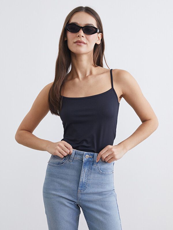 Moudda LC Waikiki - Débardeur basique en jersey pour Femme couleur Noir - Tunisie 1