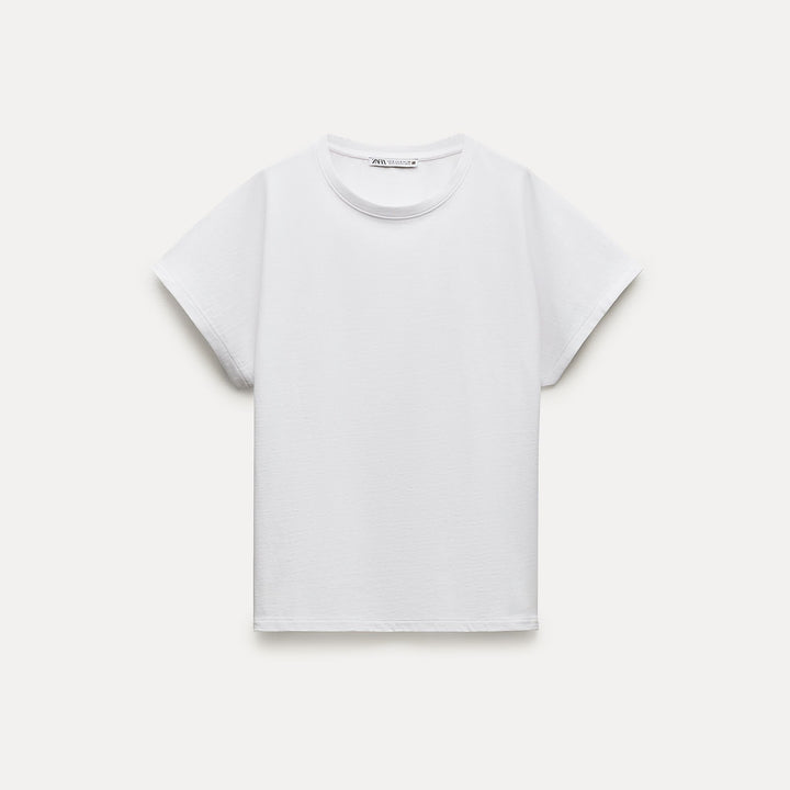 Moudda ZARA - T-shirt haut de gamme, col rond, tombant, en lin - Tunisie 4