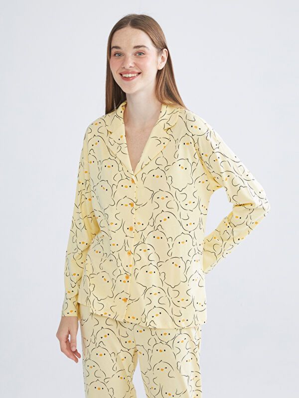 Moudda LC Waikiki - Pyjama manches longues Femme Imprimé jaune - Tunisie 1