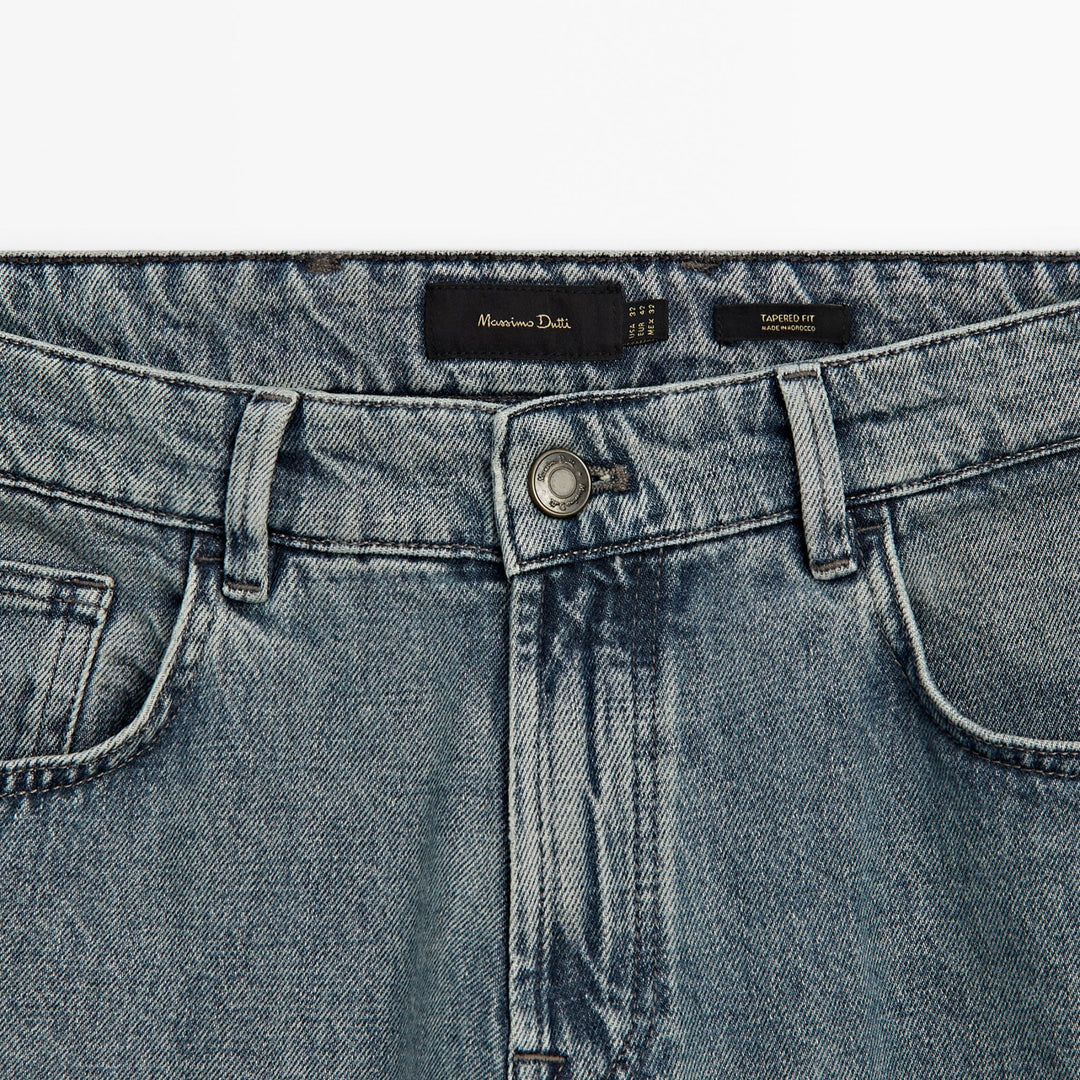 Moudda Massimo Dutti - Pantalon jean gris clair coupe fuselée - Tunisie 4