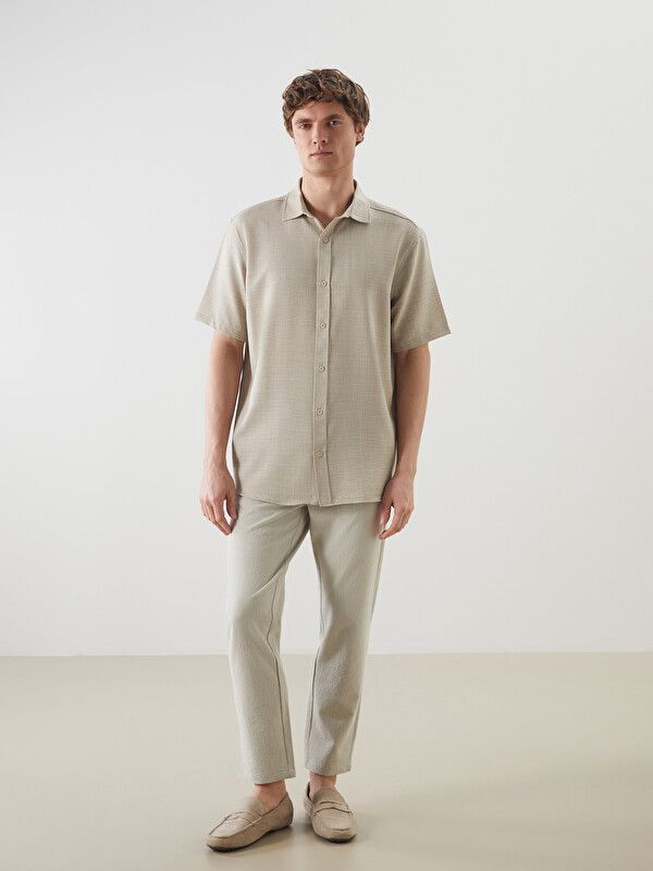 Moudda LC Waikiki - Chemise manches courtes en tissu pour Homme couleur Gris pierre - Tunisie 2