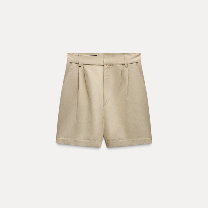 Moudda ZARA - Bermuda lin taille haute plis (Ensemble) - Tunisie 1