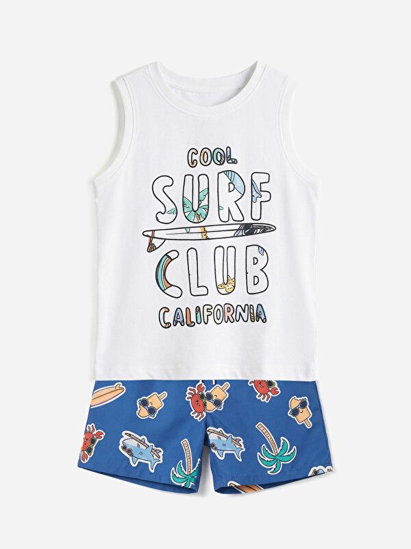 Moudda LC Waikiki - Ensemble maillot de bain en tissu pour Garçon couleur Blanc - Tunisie 1
