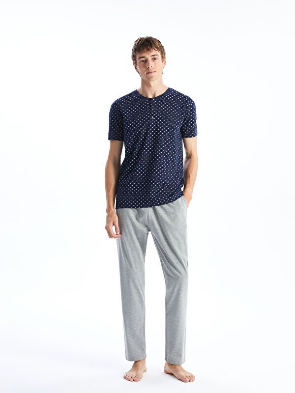 Moudda LC Waikiki - Ensemble pyjama en jersey à manches courtes et bas longs pour Hommes - Tunisie 1