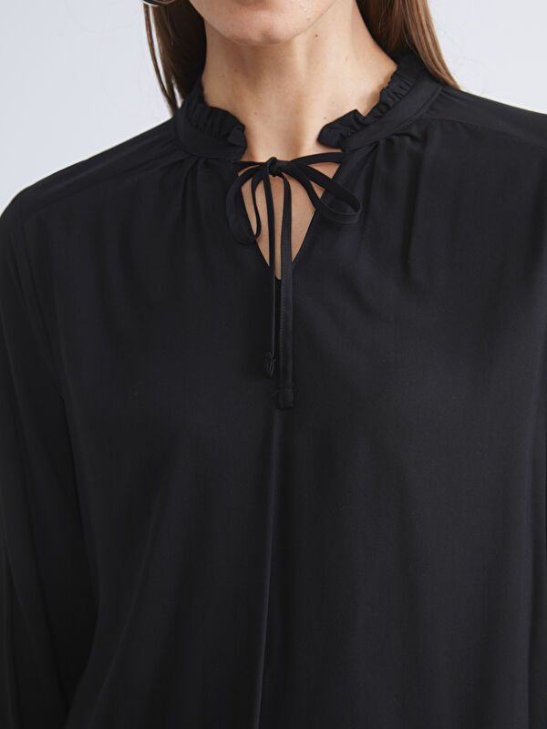 Moudda LC Waikiki - Blouse tissée manches longues Femme Noir - Tunisie 3