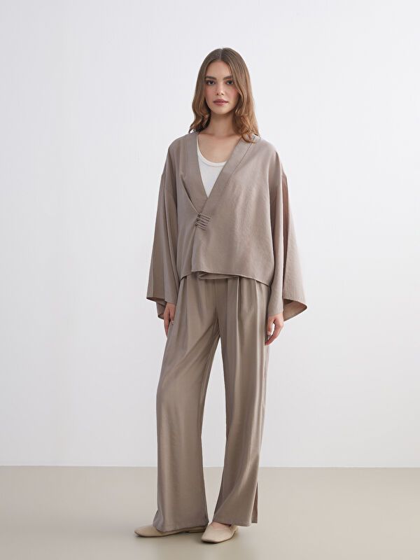 Moudda LC Waikiki - Tunique tissée manches longues Femme Gris fumé - Tunisie 2