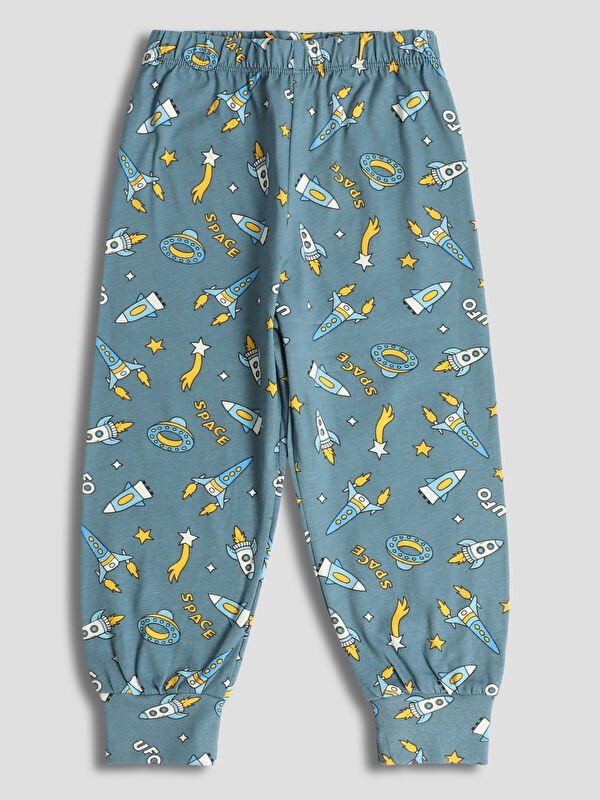 Moudda LC Waikiki - Pyjama manches longues en jersey couleur Bleu indigo clair imprimé pour garçons - Tunisie 5