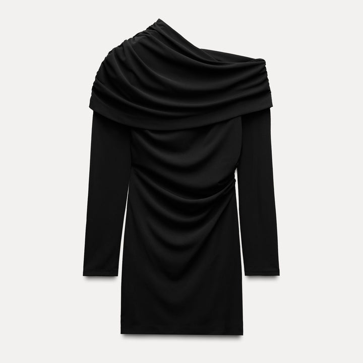 Moudda ZARA - Robe courte en maille asymétrique, plis et finitions - Tunisie 1
