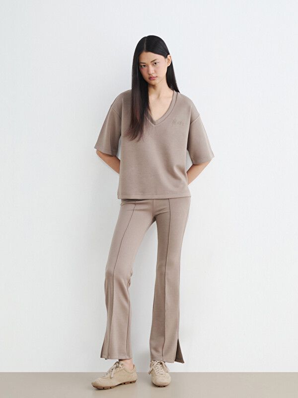 Moudda LC Waikiki - Pantalon en jersey pour Femme couleur Marron clair - Tunisie 1