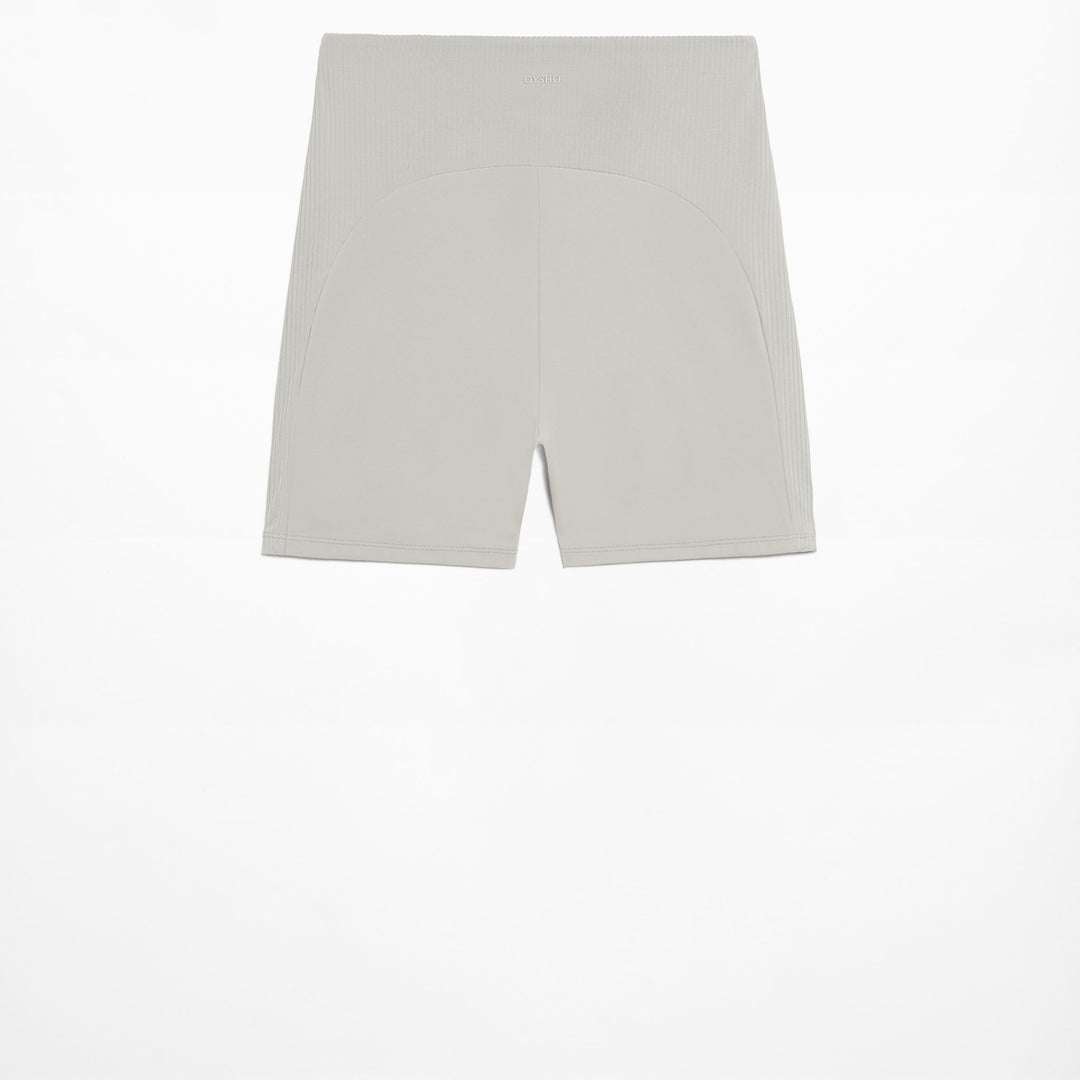 Moudda Oysho - Legging Comfortlux Hotpants Taille Haute Blocs Côtelés Doublé - Tunisie 3