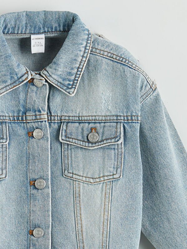 Moudda LC Waikiki - Manteau tissé en denim Fille Rodéo mid indigo - Tunisie 3