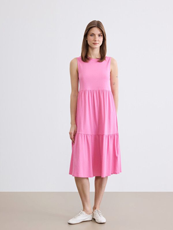 Moudda LC Waikiki - Robe maternité en jersey manches courtes pour Femme couleur Rose lilas - Tunisie 2
