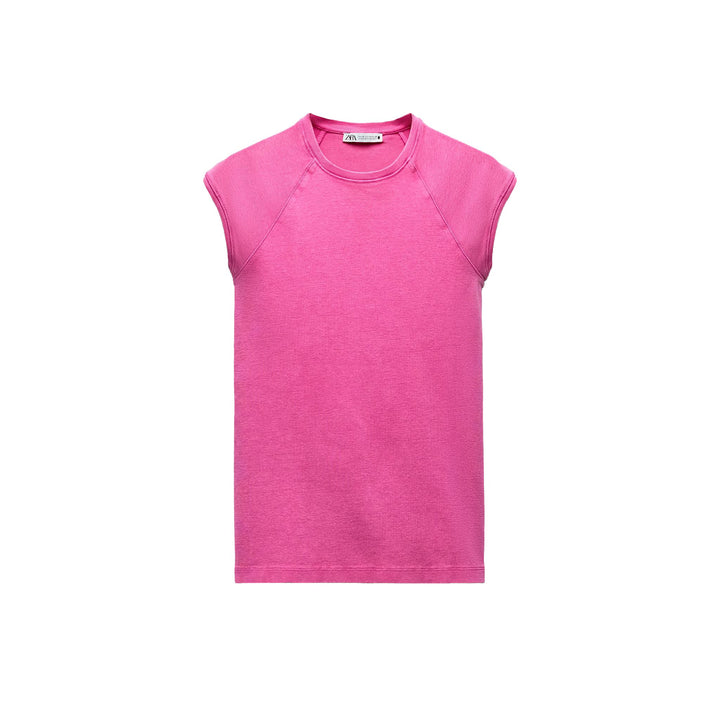 Moudda ZARA - T-shirt Coton Lavé Manches Courtes Raglan - Tunisie 3