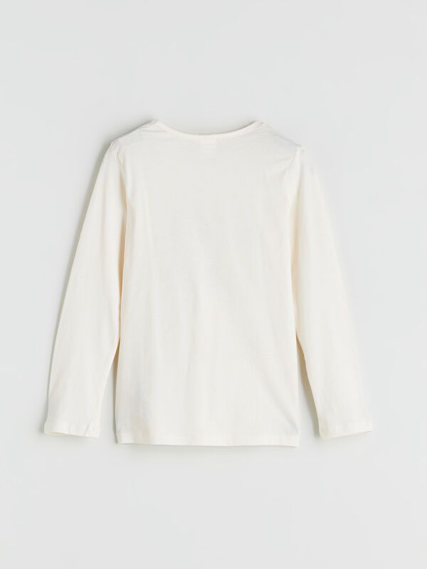 Moudda LC Waikiki - Pyjama en jersey manches longues moyen Fille Ecru - Tunisie 4