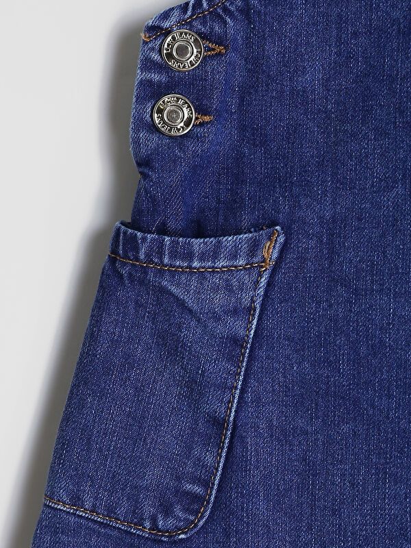 Moudda LC Waikiki - Robe tissée manches courtes denim Fille Rodéo mid indigo - Tunisie 3