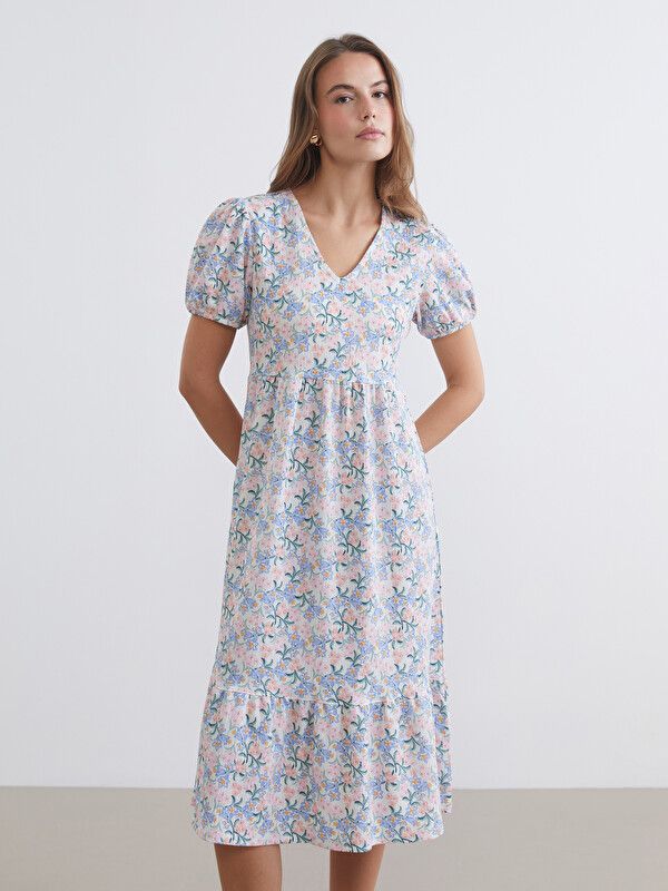 Moudda LC Waikiki - Robe maternité en jersey manches courtes pour Femme couleur Imprimé mixte - Tunisie 2