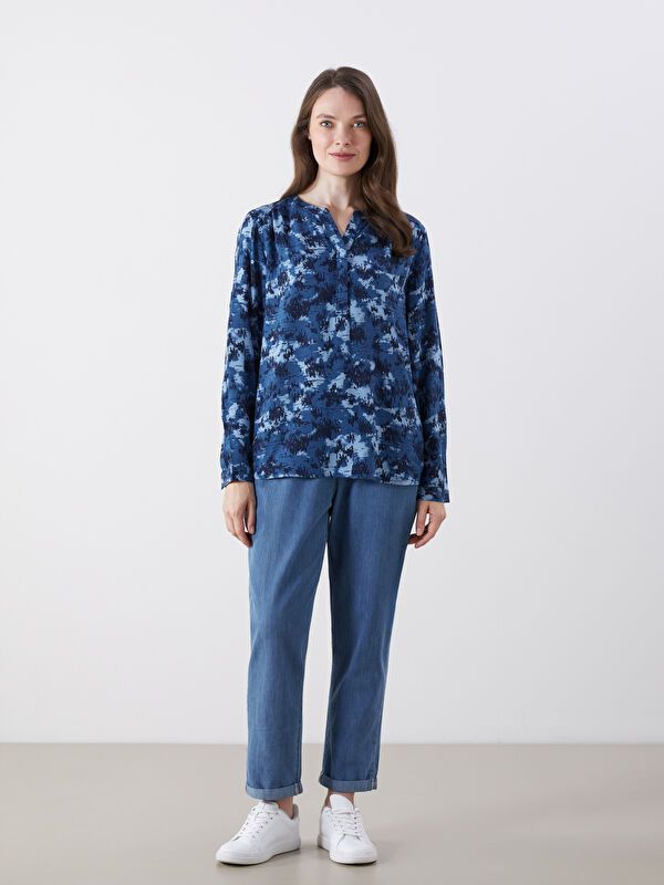 Moudda LC Waikiki - Blouse tissée imprimée manches longues Femme Imprimé à l'essence - Tunisie 2