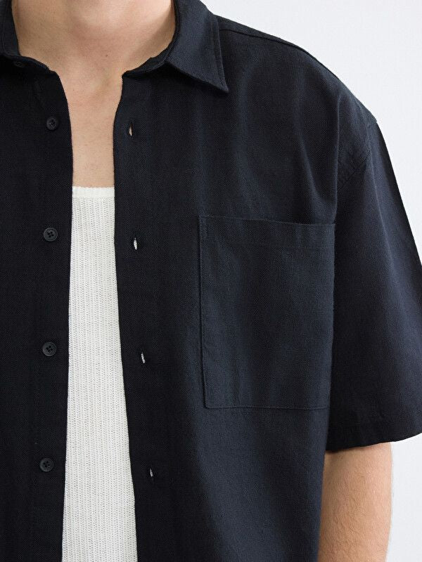 Moudda LC Waikiki - Chemise manches courtes en tissu pour Homme couleur Noir - Tunisie 3