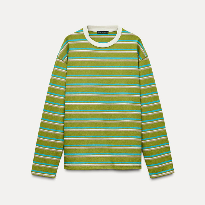 Moudda ZARA - T-shirt rayé coton épais manches longues - Tunisie 1