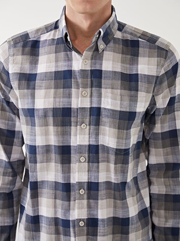 Moudda LC Waikiki - Chemise à carreaux manches longues en tissu pour Homme - Tunisie 3