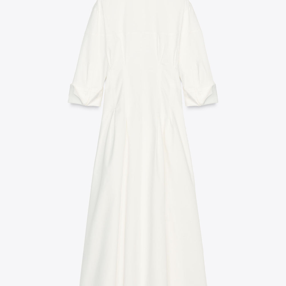 Moudda ZARA - Robe Midi Gabardine Élastique - Manches 3/4, Chemisier & Volume - Tunisie 2