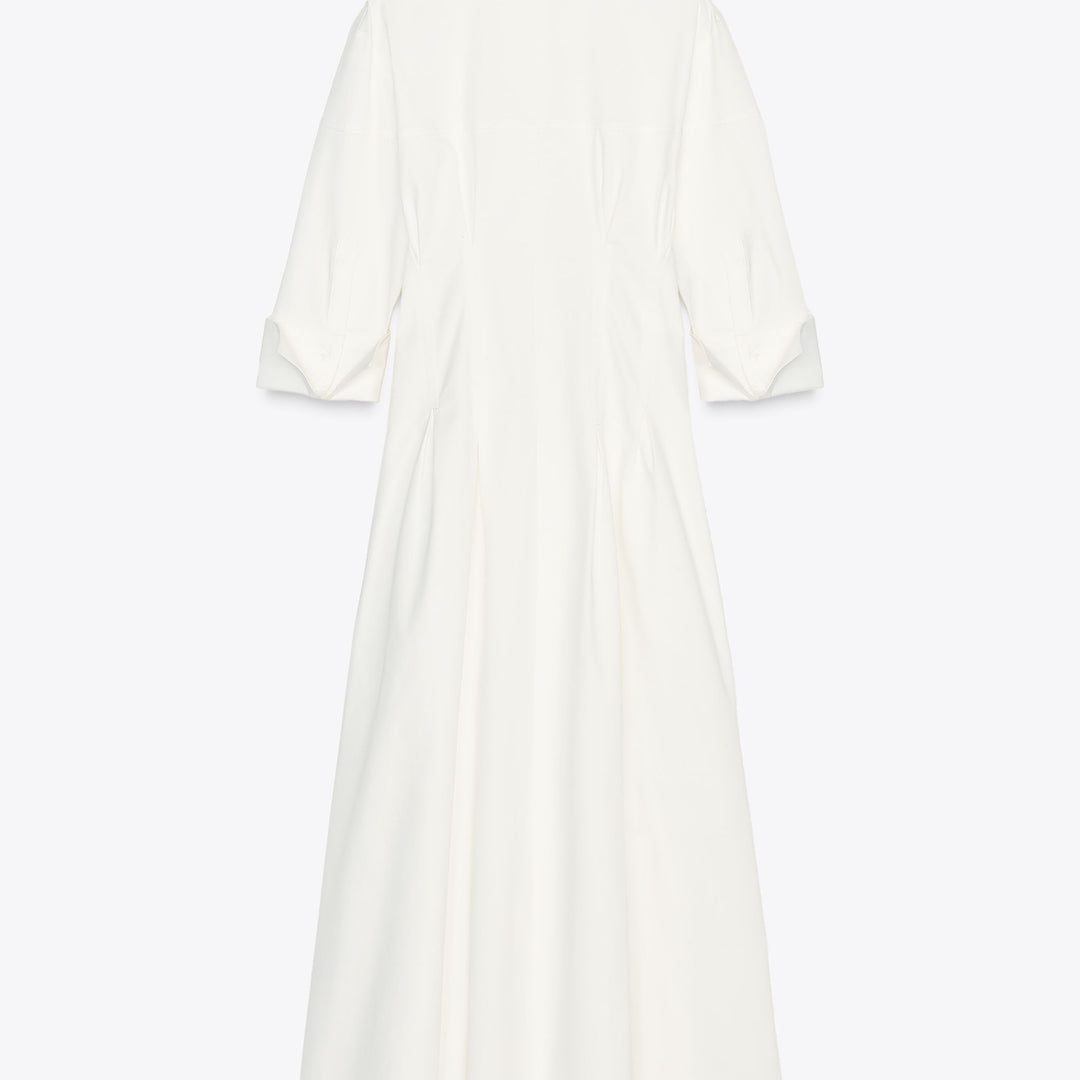 Moudda ZARA - Robe Midi Gabardine Élastique - Manches 3/4, Chemisier & Volume - Tunisie 2