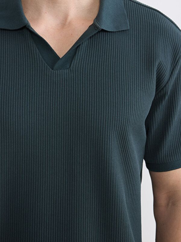 Moudda LC Waikiki - T-shirt manches courtes en jersey pour Homme couleur Vert foncé - Tunisie 3
