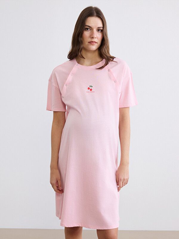 Moudda LC Waikiki - Chemise de nuit maternité pour Femme couleur Rose - Tunisie 1